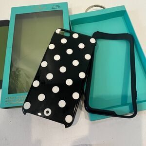 Kate Spade iPhone 6+ Hard Shell Case Black White Polka Dot NEW NWB
